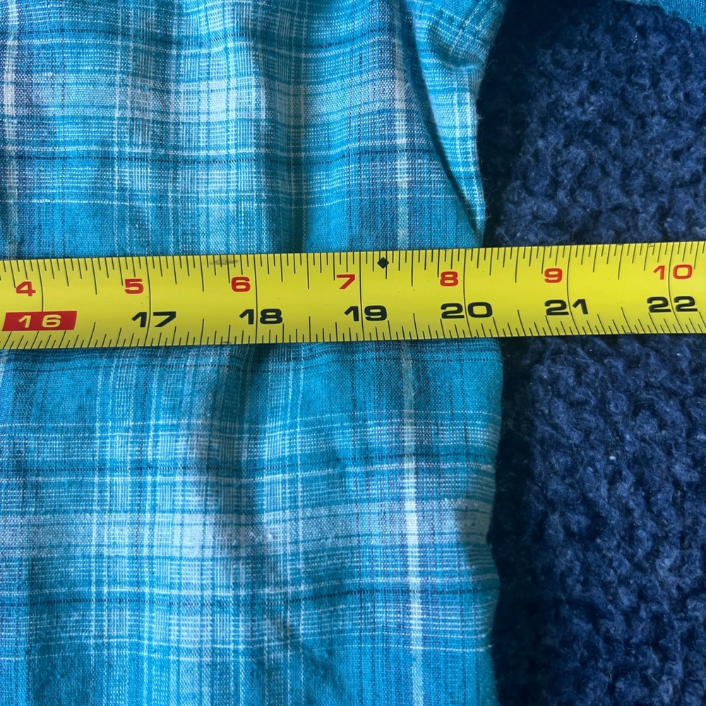 PATAGONIA Flannel Men's Small Shirt Teal‎ Plaid Button Up Long Sleeve Green Blue - Picture 9 of 11